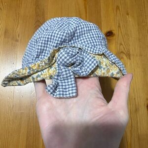 2/12$ Blue and Yellow Gingham Kids Hat vintage